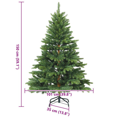 Künstlicher klappbarer Weihnachtsbaum mit Ständer Grün 150 cm