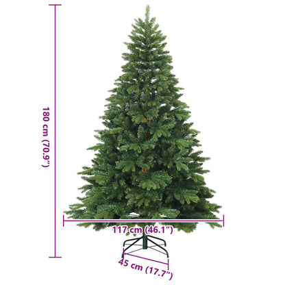 Künstlicher klappbarer Weihnachtsbaum mit Ständer Grün 180 cm