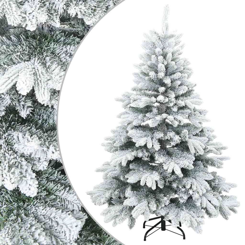 Künstlicher Scharnier-Weihnachtsbaum schneebedeckt Weiß 150 cm