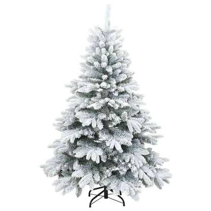 Künstlicher Scharnier-Weihnachtsbaum schneebedeckt Weiß 150 cm