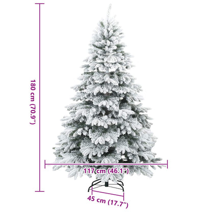 Künstlicher Scharnier-Weihnachtsbaum schneebedeckt Weiß 180 cm
