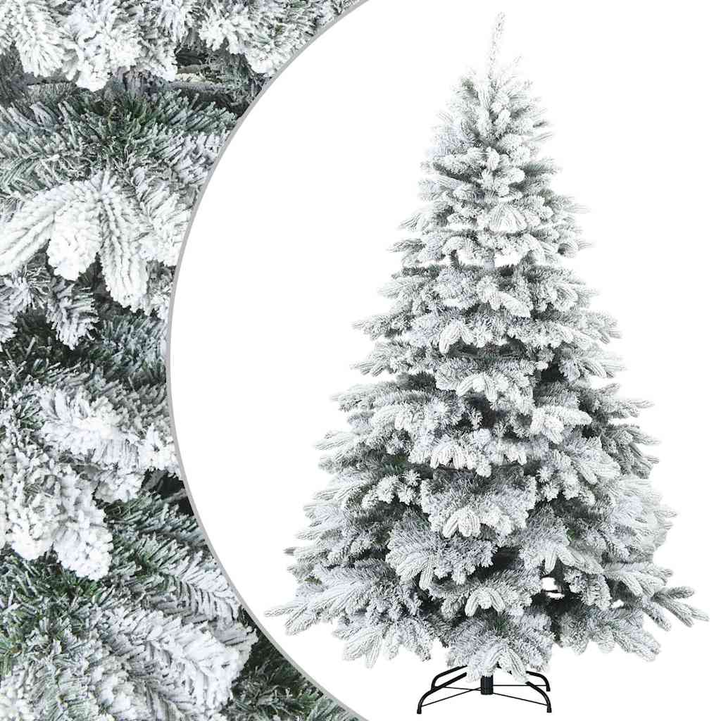 Künstlicher Scharnier-Weihnachtsbaum schneebedeckt Weiß 210 cm