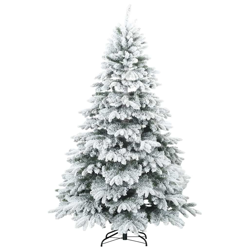Künstlicher Scharnier-Weihnachtsbaum schneebedeckt Weiß 210 cm