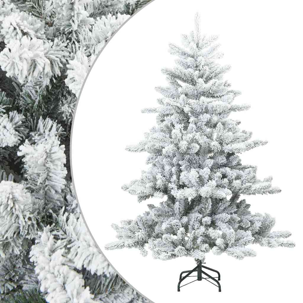 Künstlicher Scharnier-Weihnachtsbaum schneebedeckt Weiß 150 cm