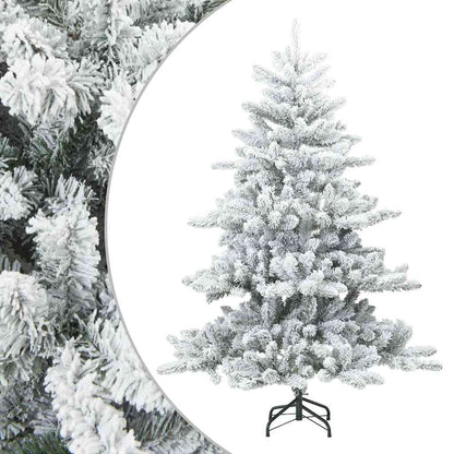 Künstlicher Scharnier-Weihnachtsbaum schneebedeckt Weiß 150 cm
