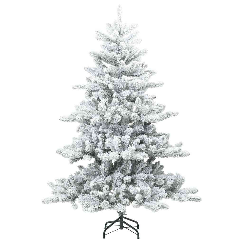Künstlicher Scharnier-Weihnachtsbaum schneebedeckt Weiß 150 cm