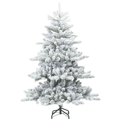 Künstlicher Scharnier-Weihnachtsbaum schneebedeckt Weiß 150 cm
