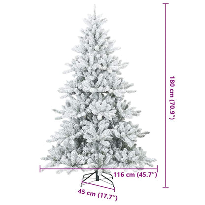 Künstlicher Scharnier-Weihnachtsbaum schneebedeckt Weiß 180 cm