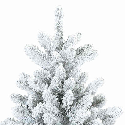 Künstlicher Scharnier-Weihnachtsbaum schneebedeckt Weiß 210 cm