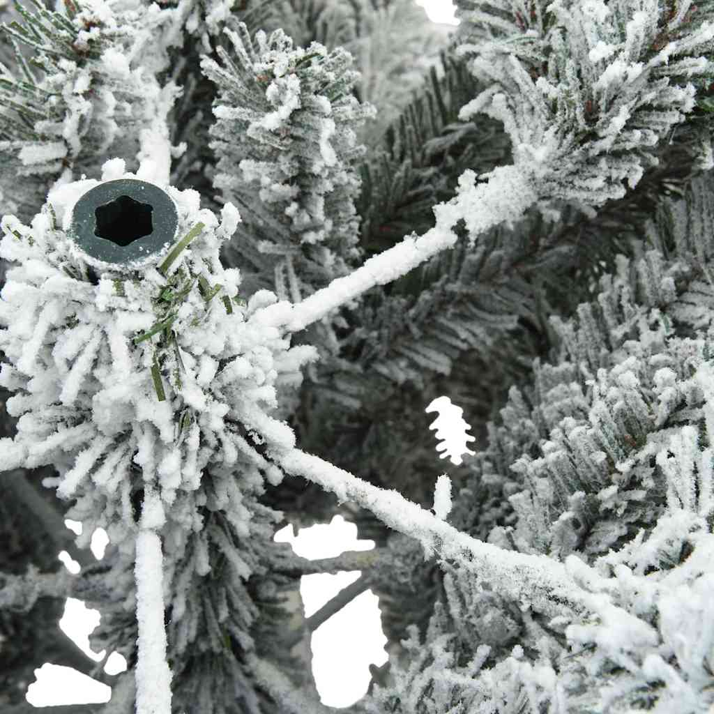 Künstlicher Scharnier-Weihnachtsbaum schneebedeckt Weiß 210 cm