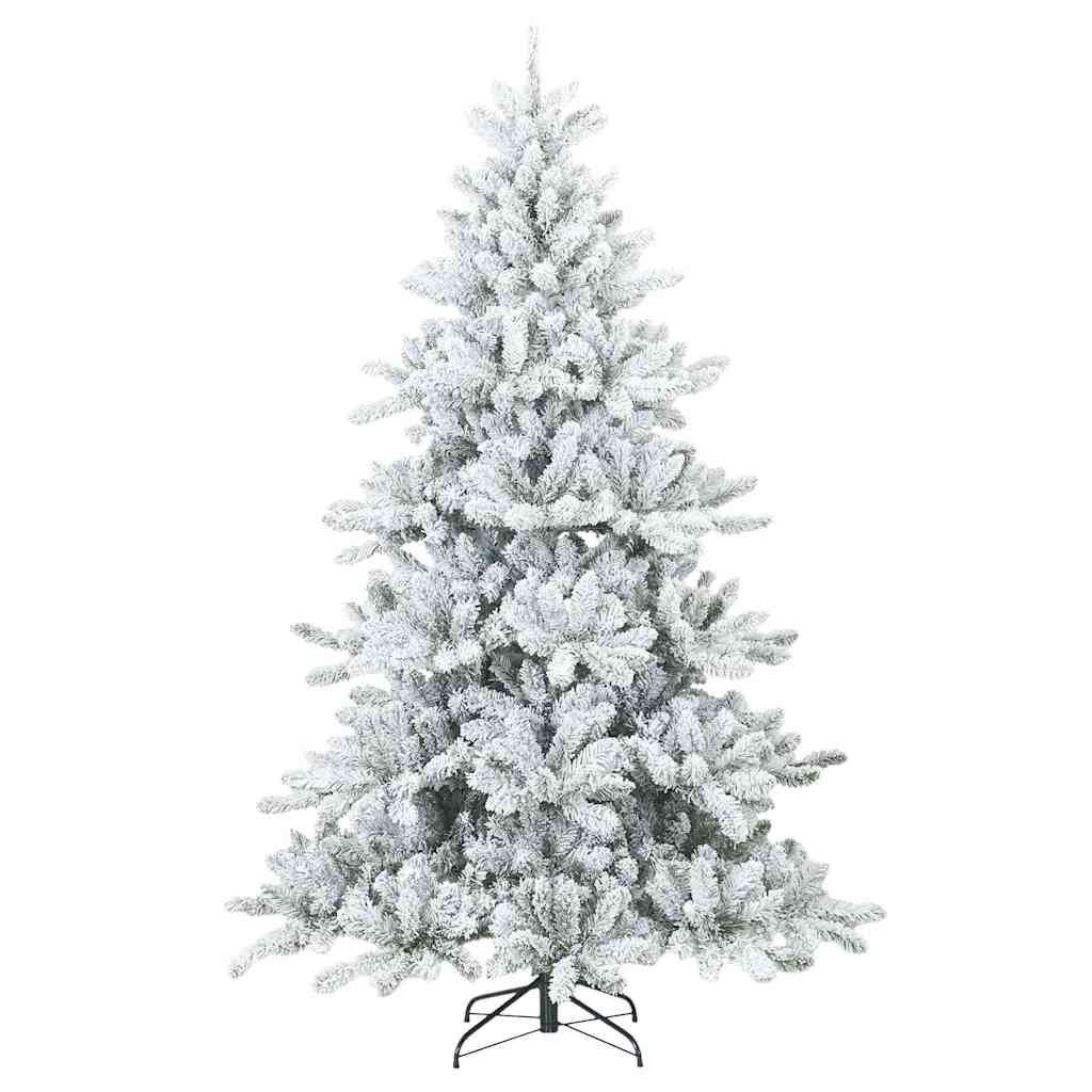 Künstlicher Scharnier-Weihnachtsbaum schneebedeckt Weiß 210 cm
