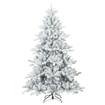 Künstlicher Scharnier-Weihnachtsbaum schneebedeckt Weiß 210 cm