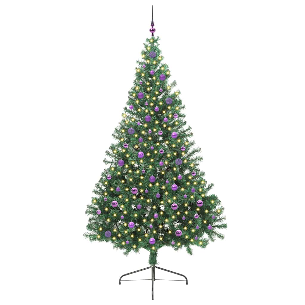 Künstlicher vorbeleuchteter Weihnachtsbaum Grün 240 cm PVC