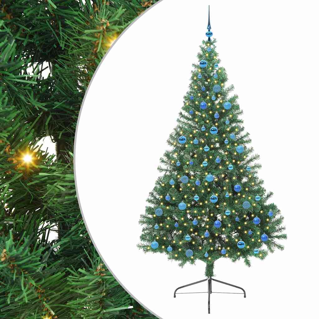 Künstlicher vorbeleuchteter Weihnachtsbaum Grün 240 cm PVC