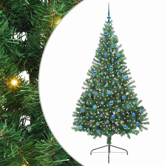 Künstlicher vorbeleuchteter Weihnachtsbaum Grün 240 cm PVC