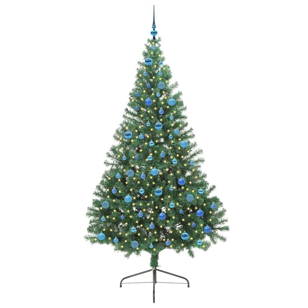 Künstlicher vorbeleuchteter Weihnachtsbaum Grün 240 cm PVC