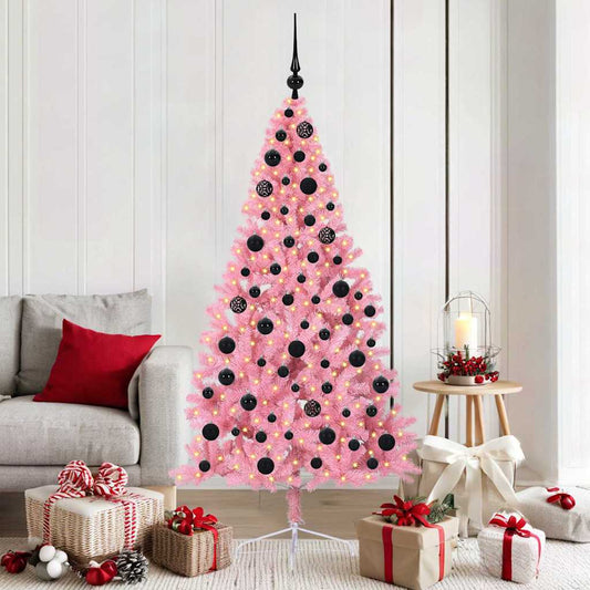 Künstlicher vorbeleuchteter Weihnachtsbaum Rosa 180 cm PVC