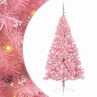 Künstlicher vorbeleuchteter Weihnachtsbaum Rosa 180 cm PVC
