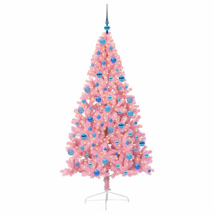 Künstlicher vorbeleuchteter Weihnachtsbaum Rosa 180 cm PVC