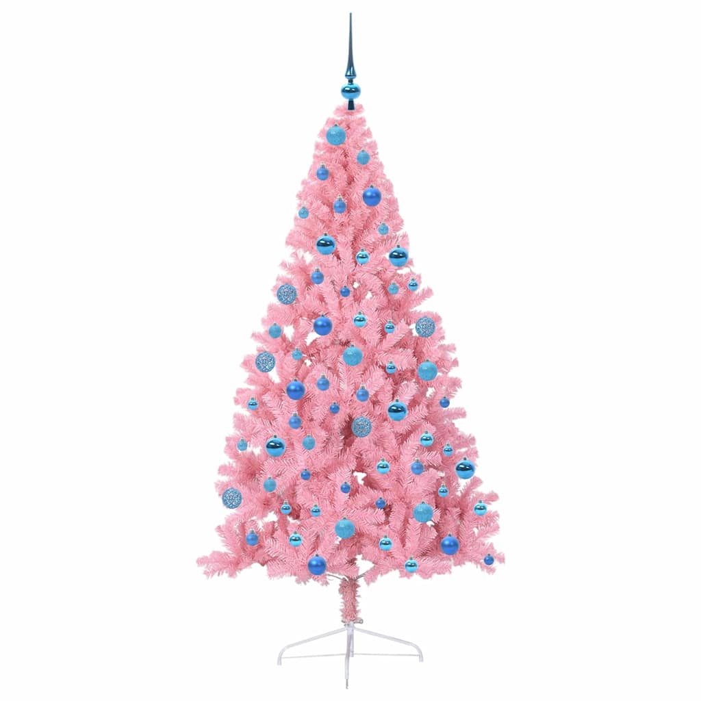 Künstlicher vorbeleuchteter Weihnachtsbaum Rosa 180 cm PVC