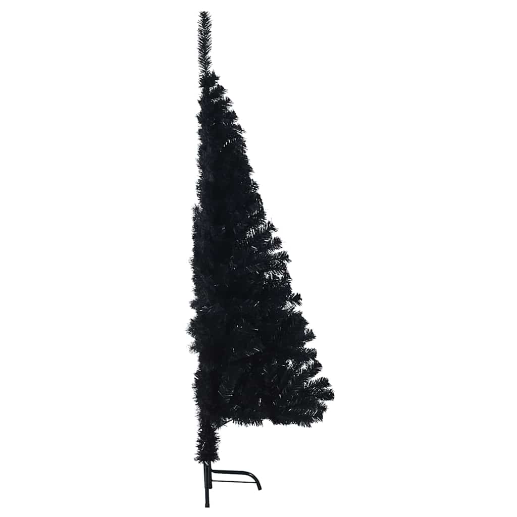 Künstlicher vorbeleuchteter Weihnachtsbaum Schwarz 150 cm PVC