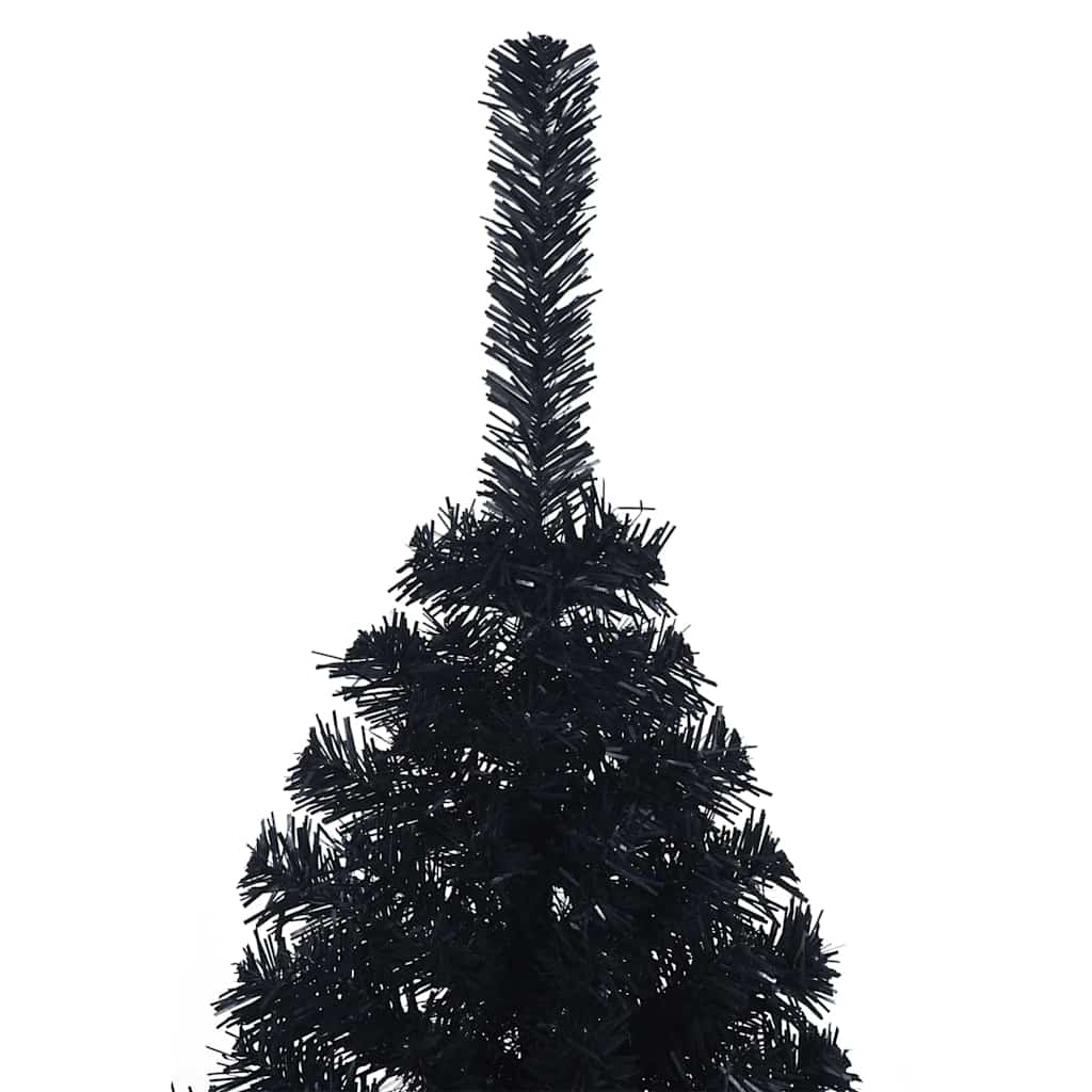 Künstlicher vorbeleuchteter Weihnachtsbaum Schwarz 150 cm PVC