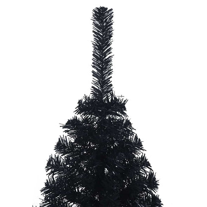 Künstlicher vorbeleuchteter Weihnachtsbaum Schwarz 150 cm PVC