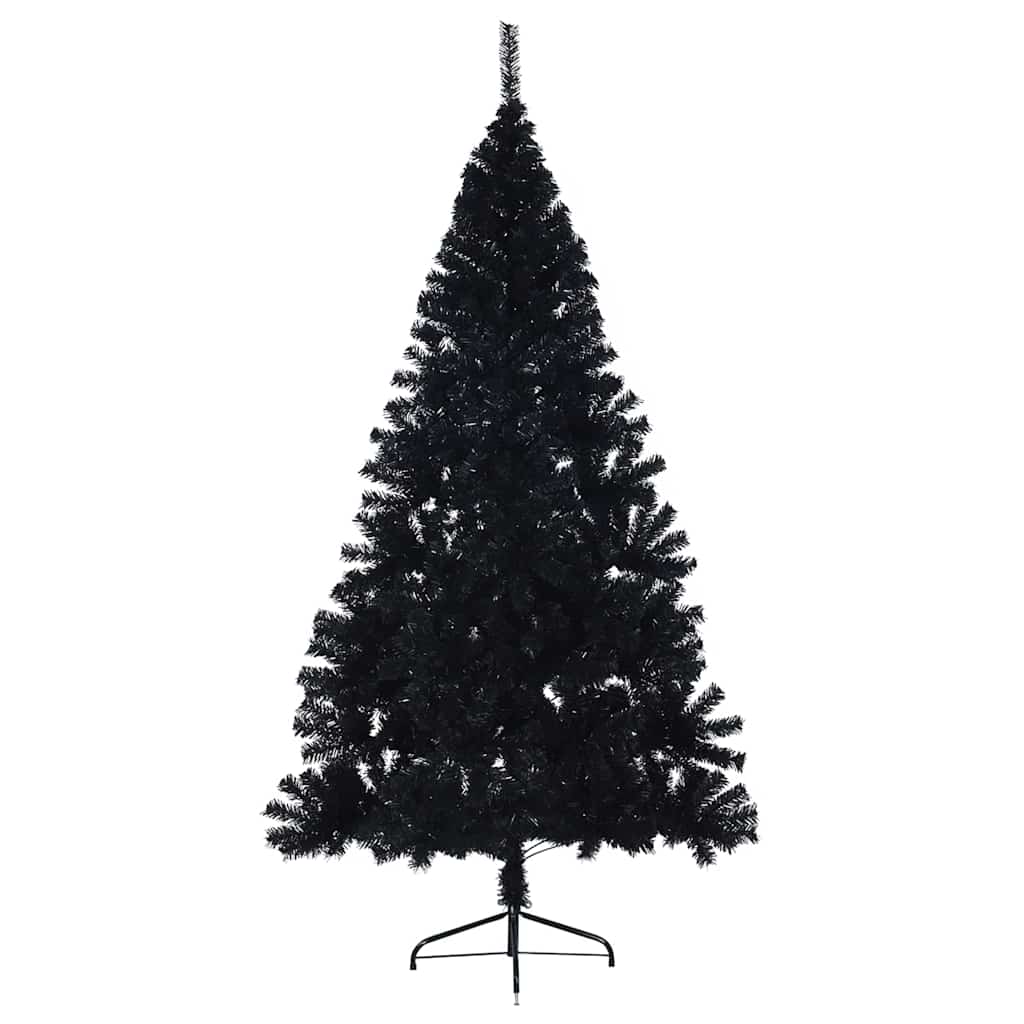 Künstlicher vorbeleuchteter Weihnachtsbaum Schwarz 180 cm PVC