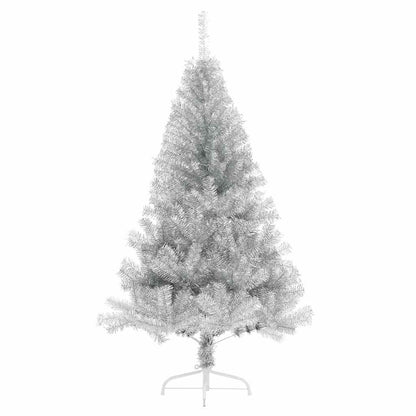 Künstlicher vorbeleuchteter Weihnachtsbaum Silber 180 cm PET