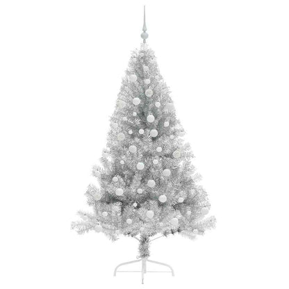 Künstlicher vorbeleuchteter Weihnachtsbaum Silber 180 cm