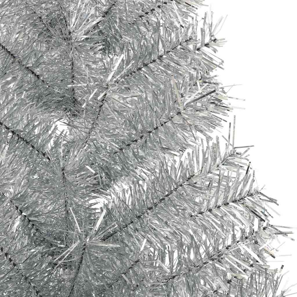 Künstlicher vorbeleuchteter Weihnachtsbaum Silber 180 cm
