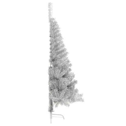 Künstlicher vorbeleuchteter Weihnachtsbaum Silber 180 cm PET