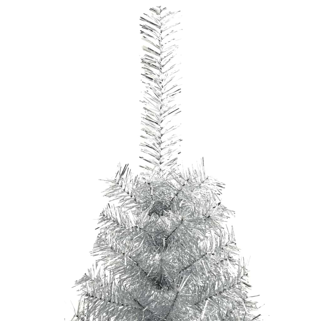 Künstlicher vorbeleuchteter Weihnachtsbaum Silber 210 cm