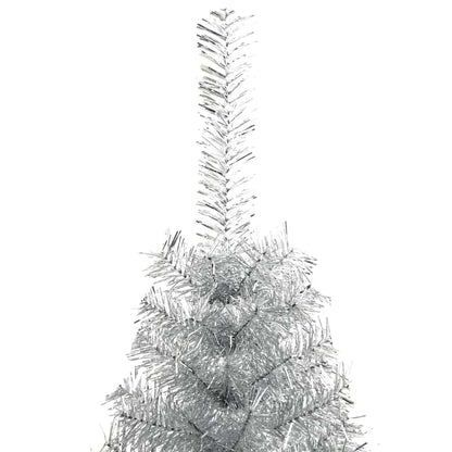Künstlicher vorbeleuchteter Weihnachtsbaum Silber 210 cm