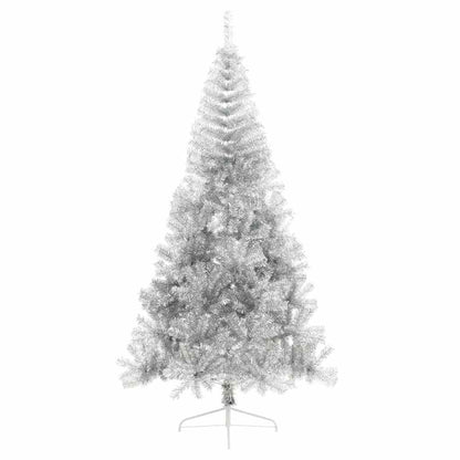 Künstlicher vorbeleuchteter Weihnachtsbaum Silber 240 cm PET