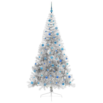 Künstlicher vorbeleuchteter Weihnachtsbaum Silber 240 cm