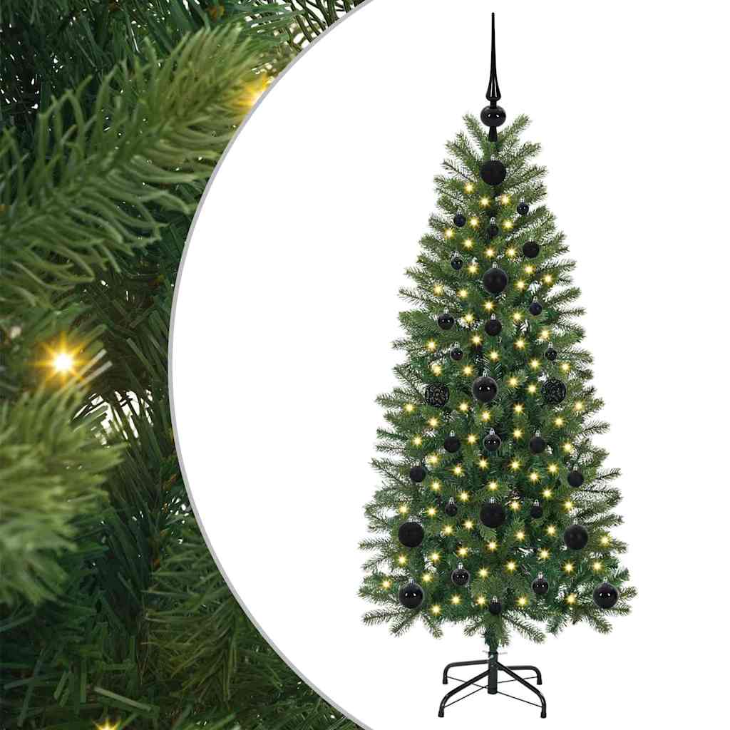 Künstlicher Weihnachtsbaum mit 150 LEDs Grün 120 cm PE und PVC