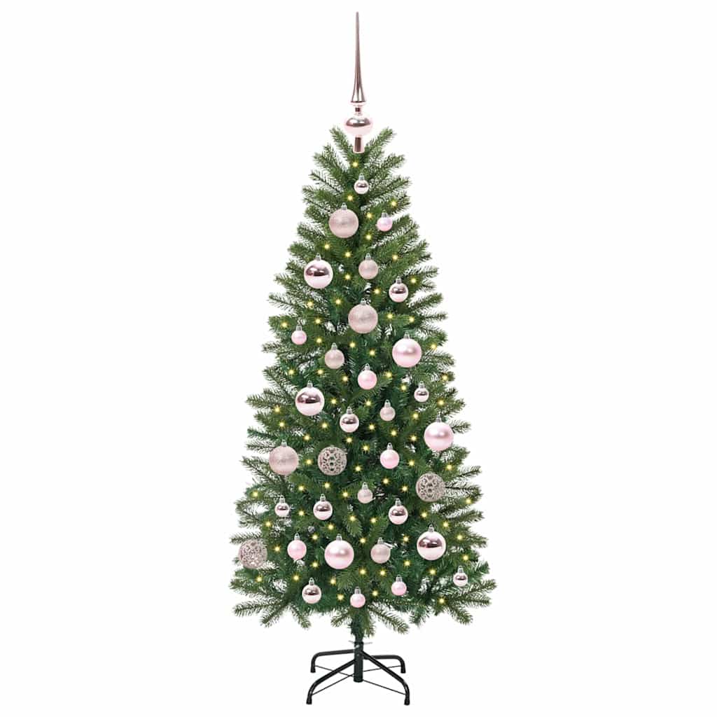 Albero di Natale artificiale con 150 LED Verde 120 cm PE e PVC