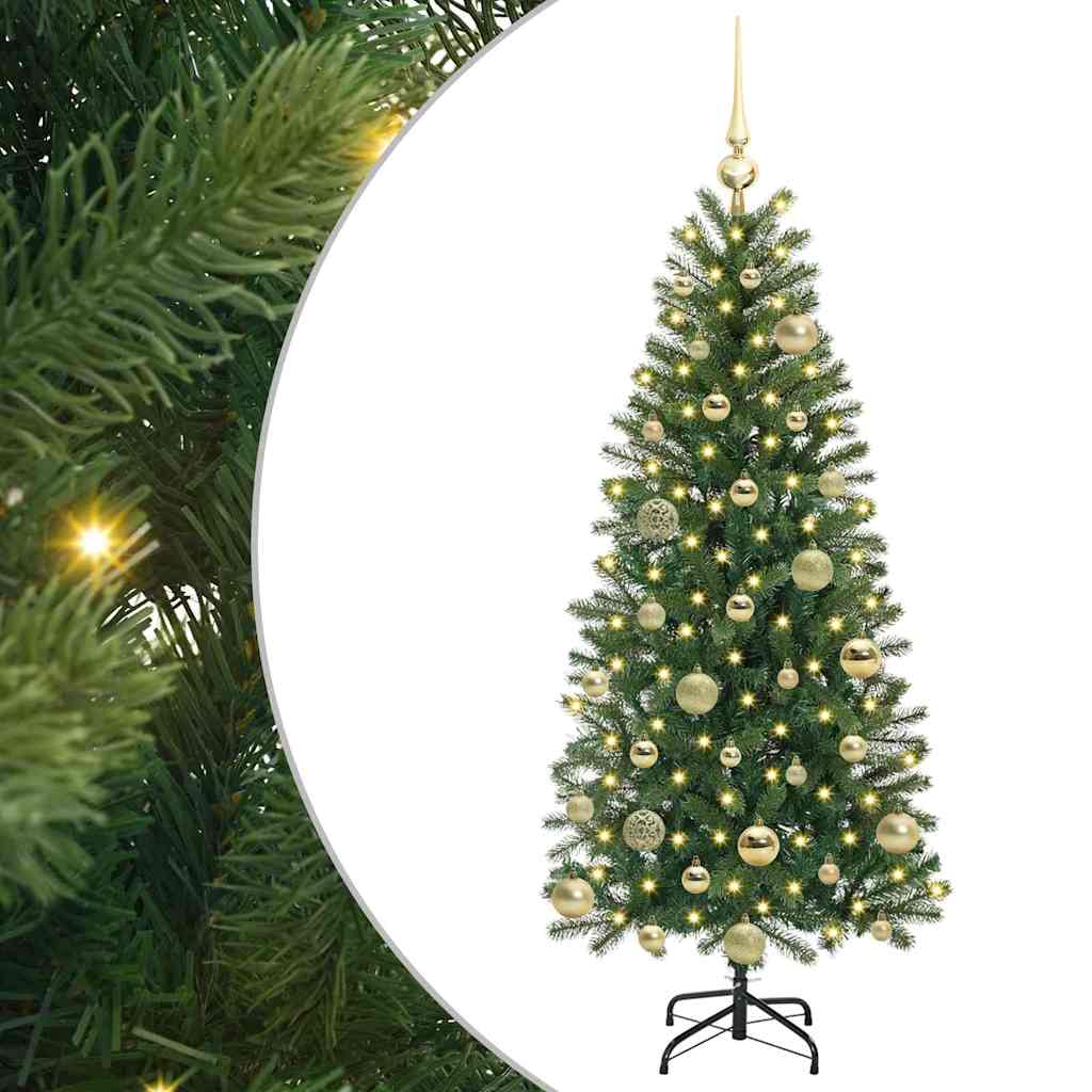 Künstlicher Weihnachtsbaum mit 150 LEDs Grün 120 cm PE und PVC