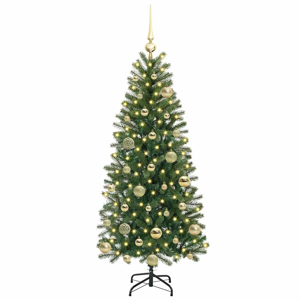 Künstlicher Weihnachtsbaum mit 150 LEDs Grün 120 cm PE und PVC