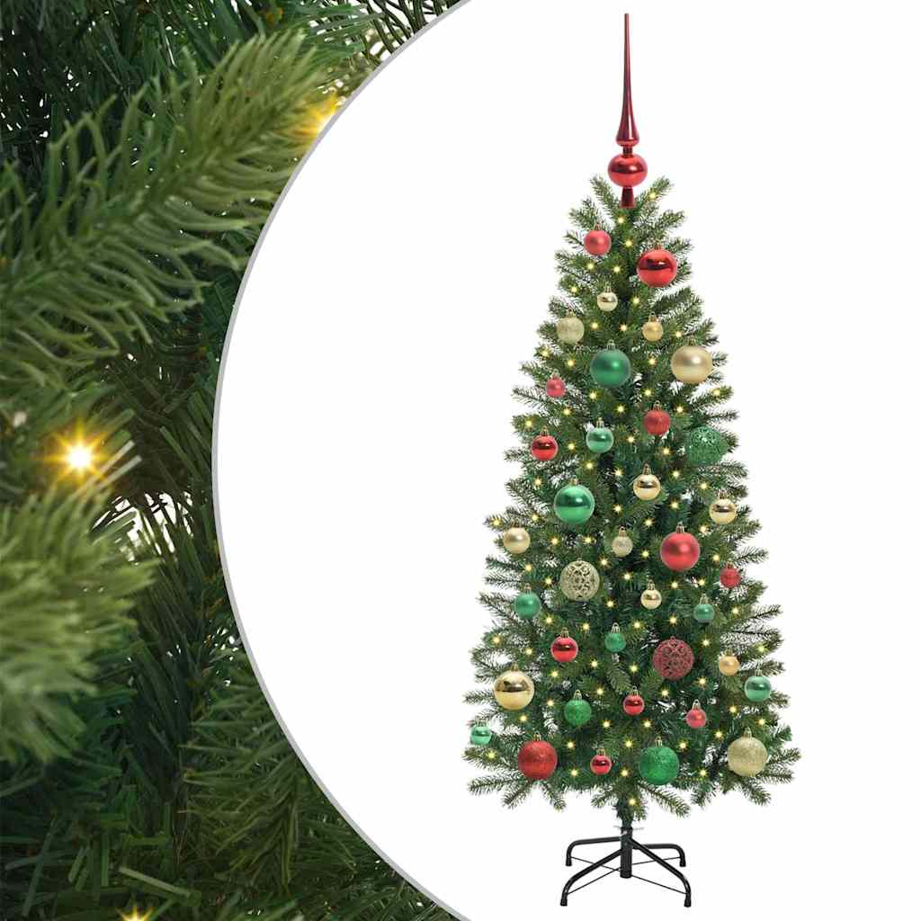 Künstlicher Weihnachtsbaum mit 150 LEDs Grün 120 cm PE und PVC