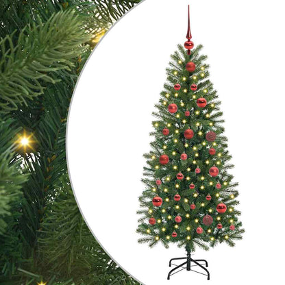 Künstlicher Weihnachtsbaum mit 150 LEDs Grün 150 cm PE und PVC