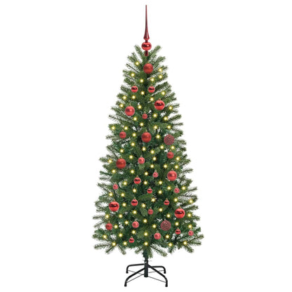 Künstlicher Weihnachtsbaum mit 150 LEDs Grün 150 cm PE und PVC