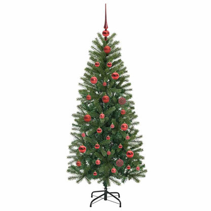 Künstlicher Weihnachtsbaum mit 150 LEDs Grün 150 cm PE und PVC