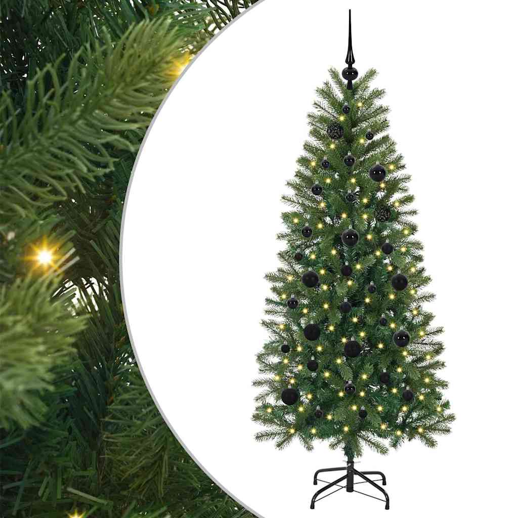 Künstlicher Weihnachtsbaum mit 150 LEDs Grün 150 cm PE und PVC