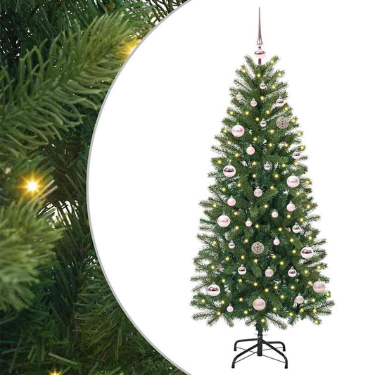 Künstlicher Weihnachtsbaum mit 150 LEDs Grün 150 cm PE und PVC
