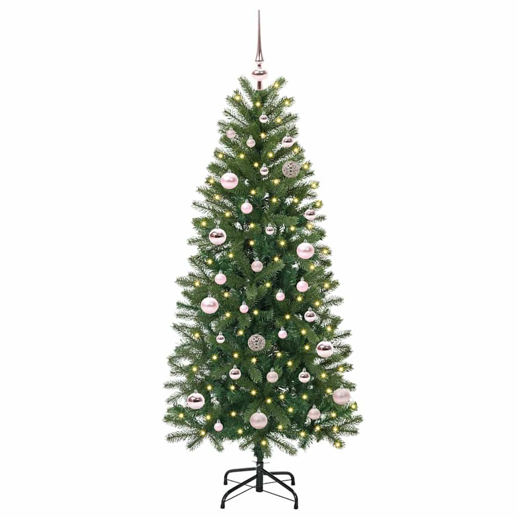Künstlicher Weihnachtsbaum mit 150 LEDs Grün 150 cm PE und PVC