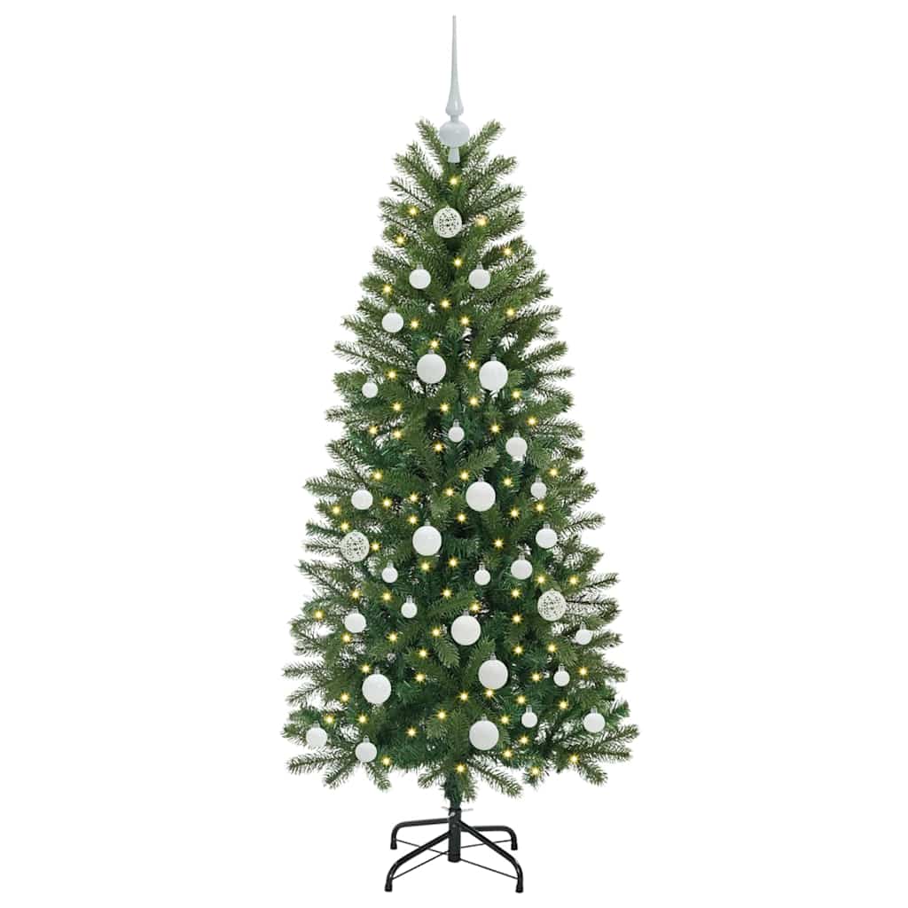 Künstlicher Weihnachtsbaum mit 150 LEDs Grün 150 cm PE und PVC