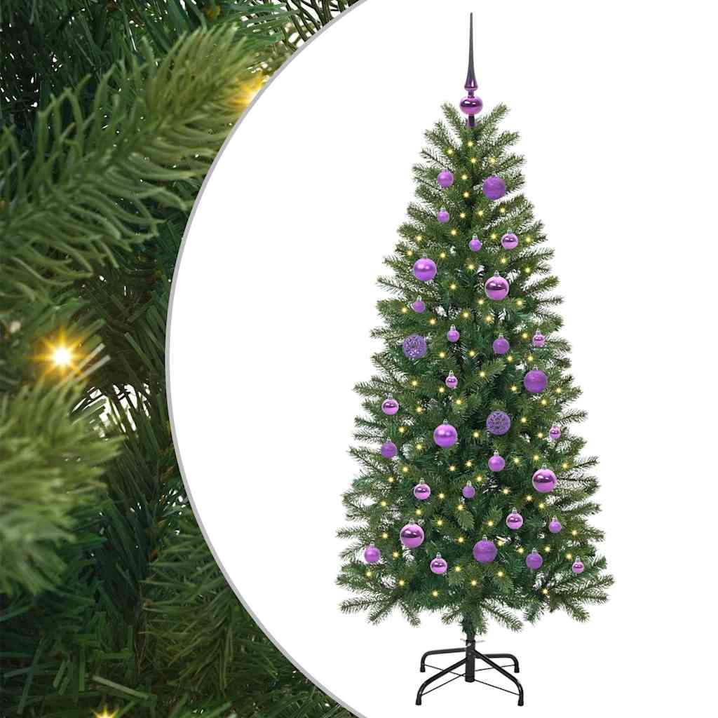 Künstlicher Weihnachtsbaum mit 150 LEDs Grün 150 cm PE und PVC