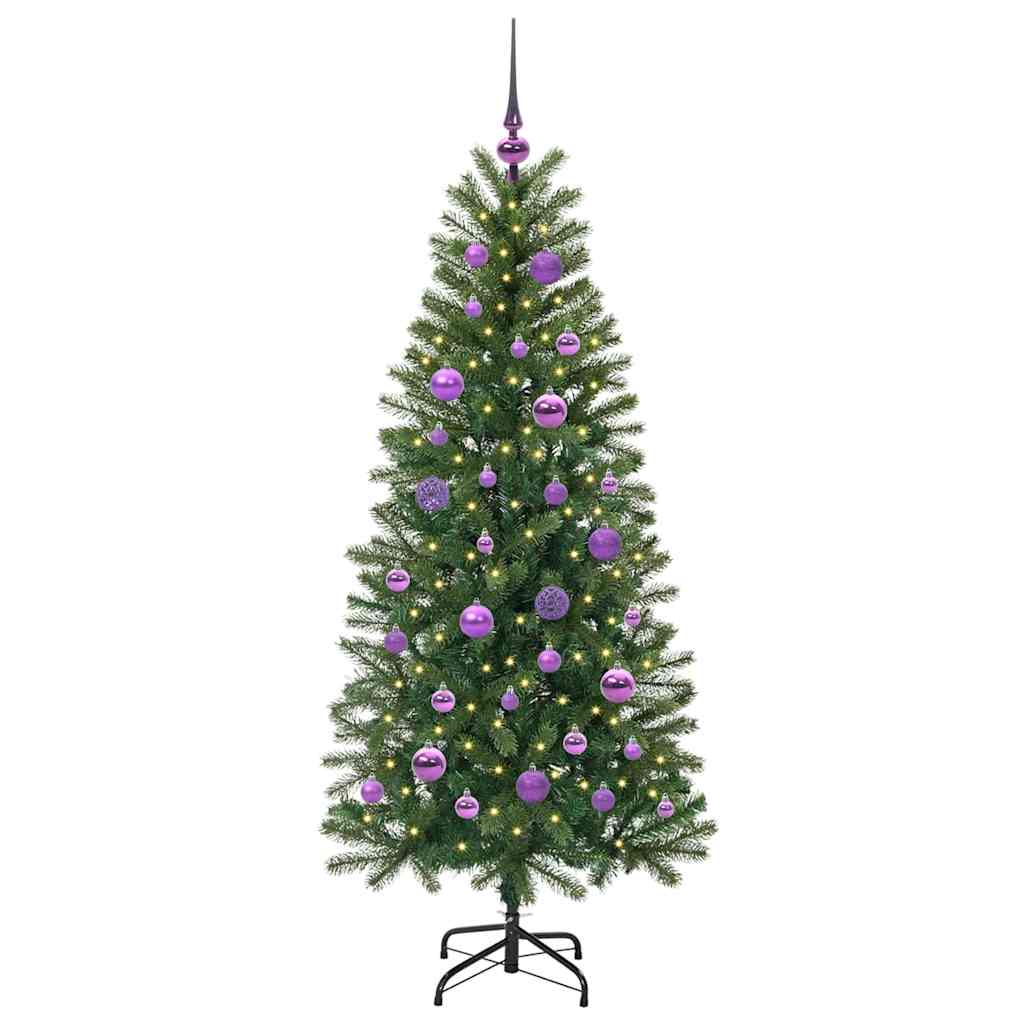 Künstlicher Weihnachtsbaum mit 150 LEDs Grün 150 cm PE und PVC